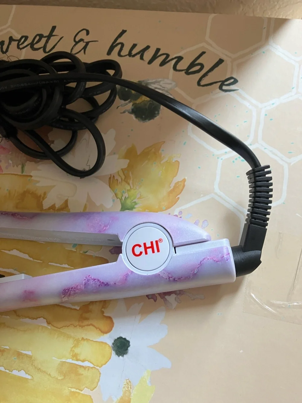 CHI Pink Marble Ceramic Hair Straightener - Smooth Styling Flat Iron